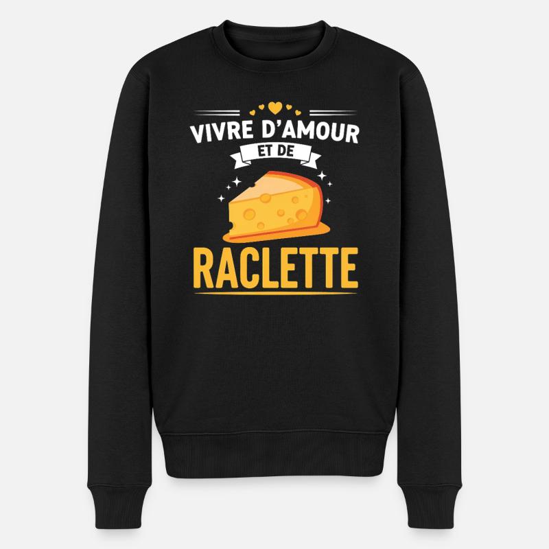 Amour Raclette Soirée Cadeau Original - Pull Premium bio Homme - noir