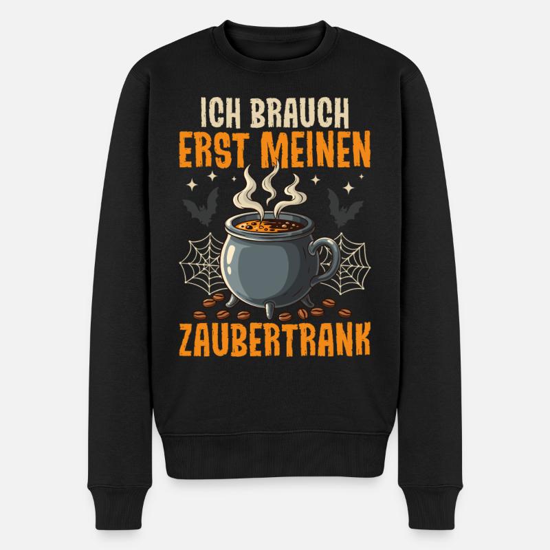 Ich brauch erst meinen Zaubertrank - Männer Premium Bio Pullover - Schwarz