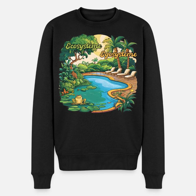 Ecosystem Egosystem Message Engagé pour la Planète - Pull Premium bio Homme - noir