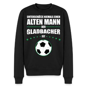 Alter Mann - Mönchengladbach Fan | Vintage Edition - Männer Premium Bio Pullover - Schwarz - Vorne - Nico (187cm)