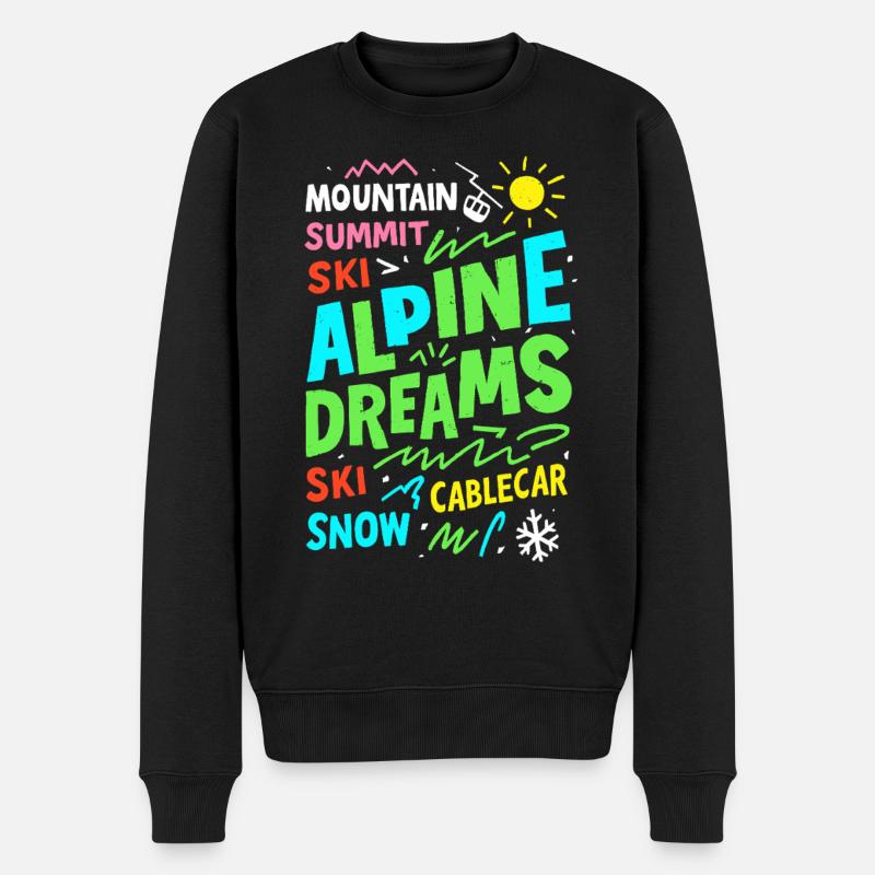 Alpine Dreams Ski & Snow Mountain Design - Pull Premium bio Homme - noir