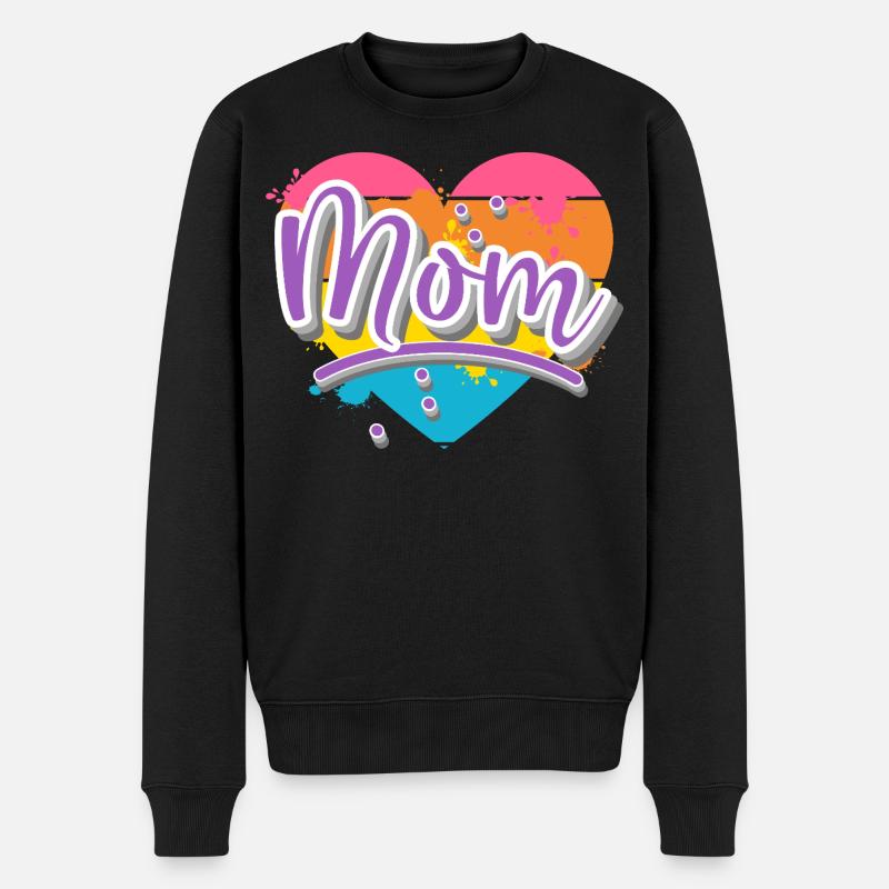 Mama Herz - Männer Premium Bio Pullover - Schwarz