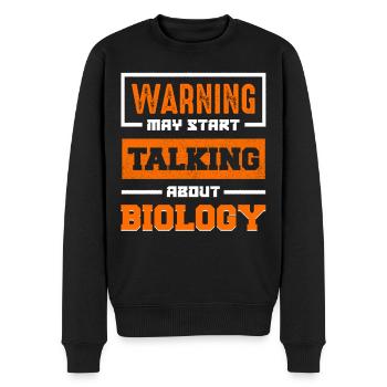 Warning: Biology Talk - Men's Premium Organic Jumper - black - Front - Nico (187cm)