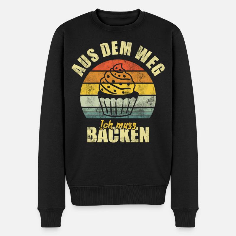 Aus Dem Weg Ich Muss Backen Bäcker Vintage - Männer Premium Bio Pullover - Schwarz
