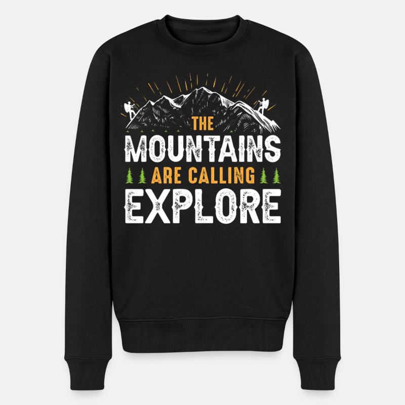 Wandern - Männer Premium Bio Pullover - Schwarz