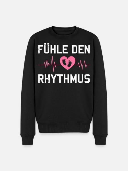 Expectant Mom FEEL THE RHYTHM Funny - Men's Premium Organic Jumper - black