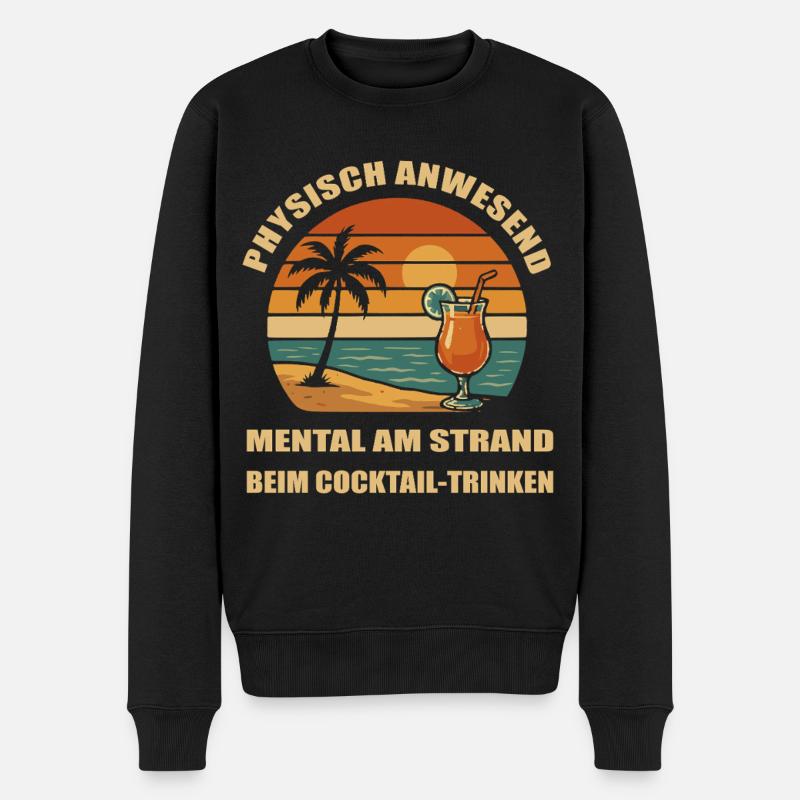 Urlaubsreif - Männer Premium Bio Pullover - Schwarz