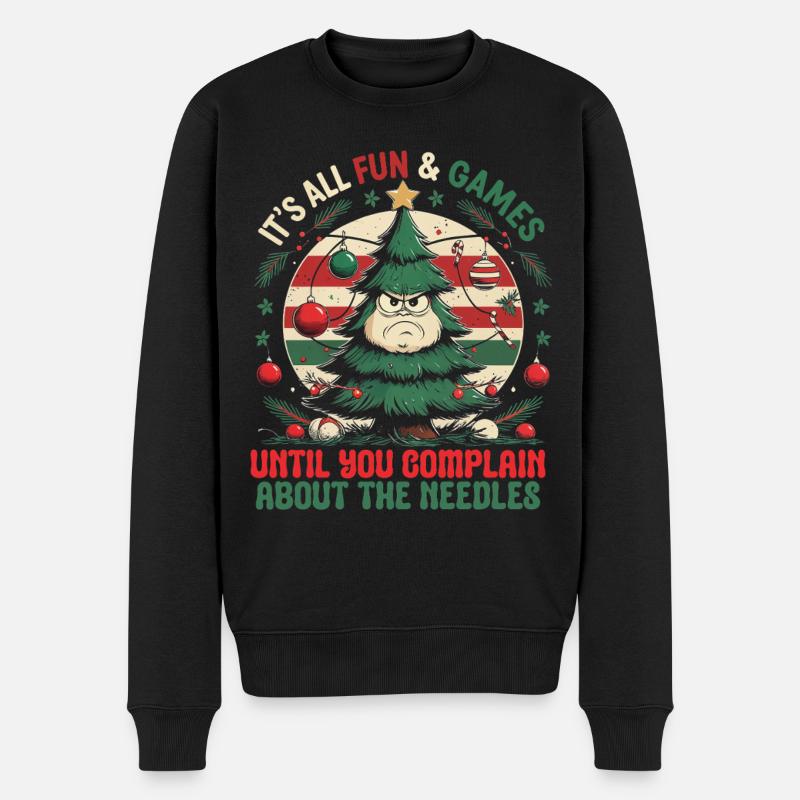 Weihnachtsbaum Züchter - Männer Premium Bio Pullover - Schwarz