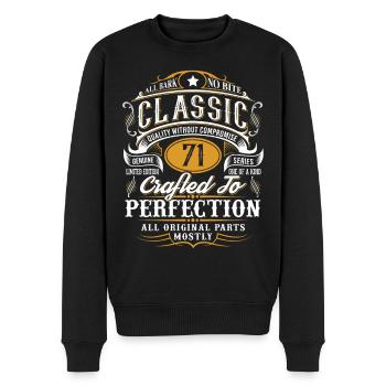 71. Geburtstag - Männer Premium Bio Pullover - Schwarz - Vorne - Nico (187cm)