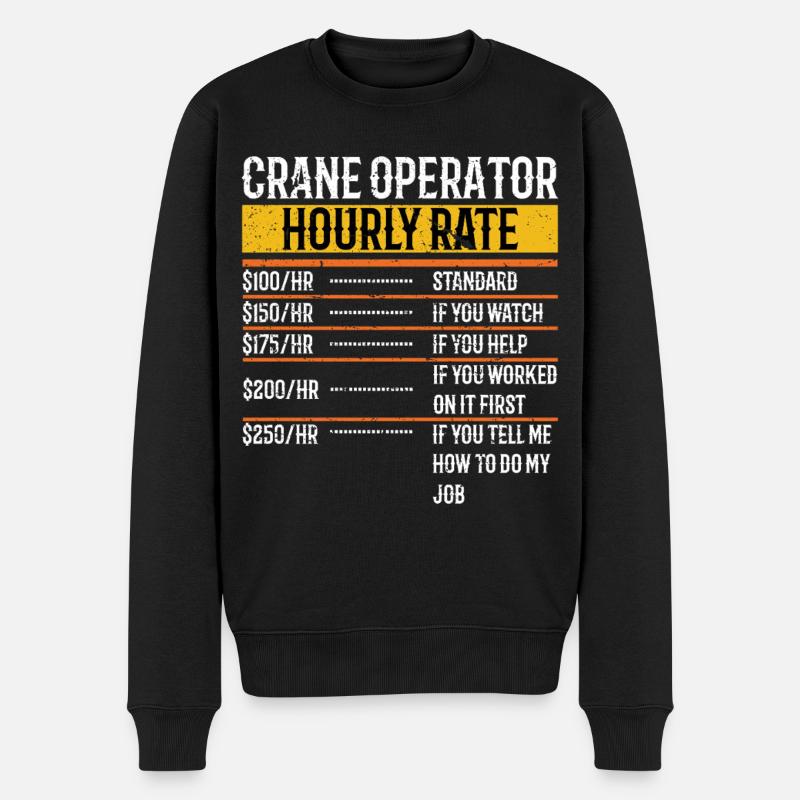 Grue Taux horaire Drôle - Pull Premium bio Homme - noir