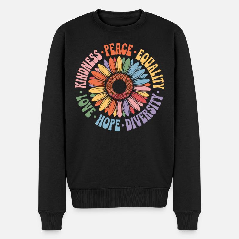 Kindness Peace Equality Love Hope Diversity - Männer Premium Bio Pullover - Schwarz