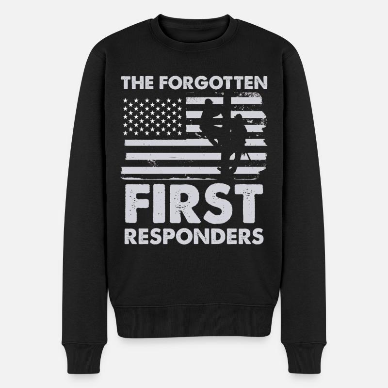Vergessene Ersthelfer Flagge - Männer Premium Bio Pullover - Schwarz