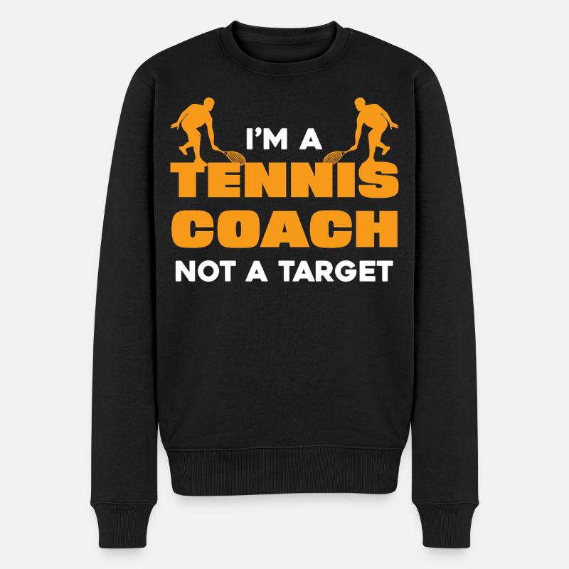 Ich bin Tenniscoach kein Ziel - Männer Premium Bio Pullover - Schwarz