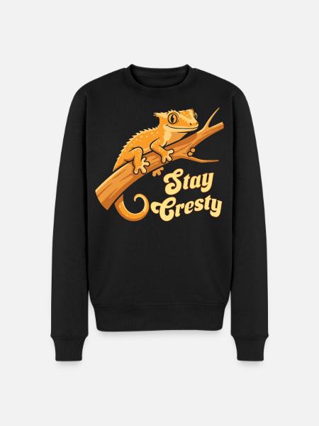 Crested Gecko Reptile Humor Lizard - Men's Premium Organic Jumper - black