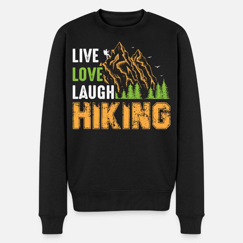 Wandern - Männer Premium Bio Pullover - Schwarz