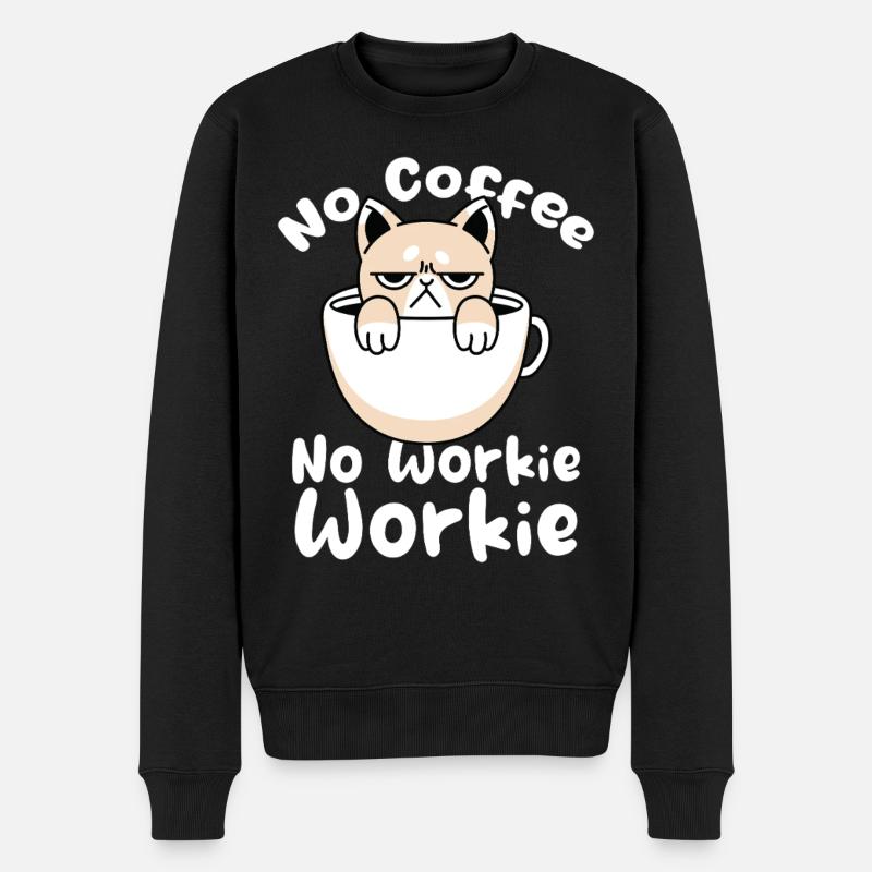 Motif de café Catty - Pull Premium bio Homme - noir