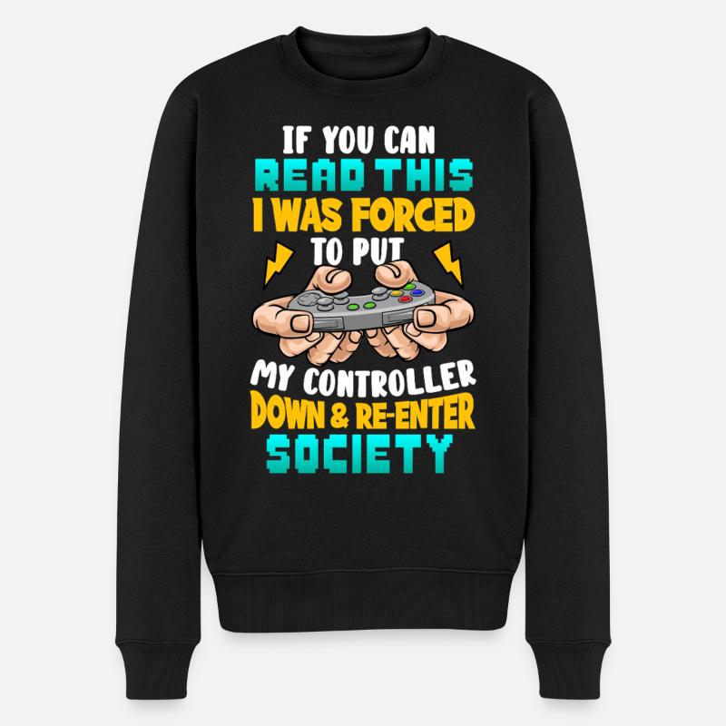 Gaming - Männer Premium Bio Pullover - Schwarz