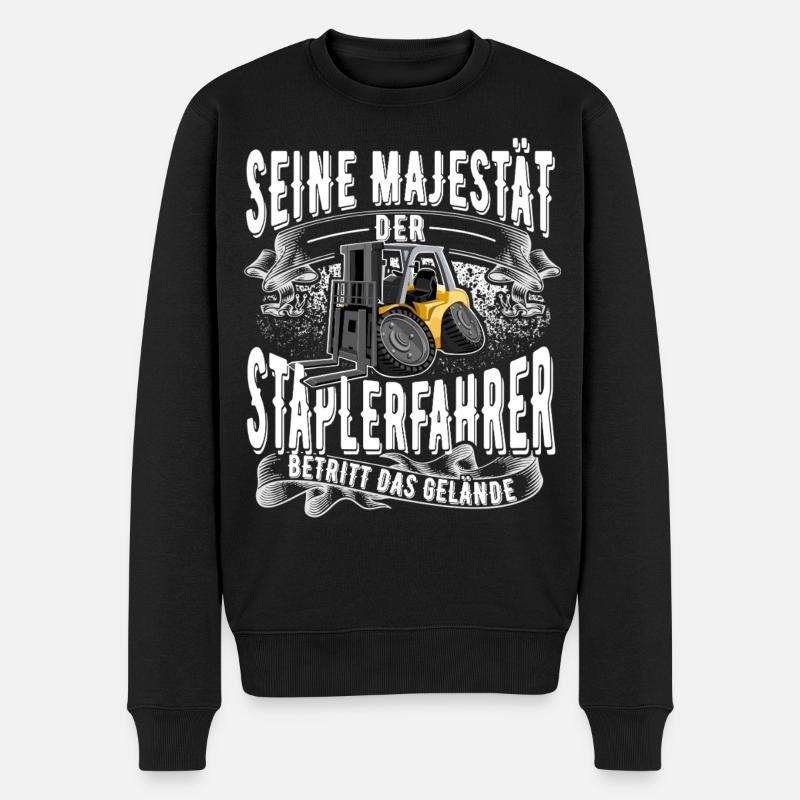 Staplerfahrer - Männer Premium Bio Pullover - Schwarz