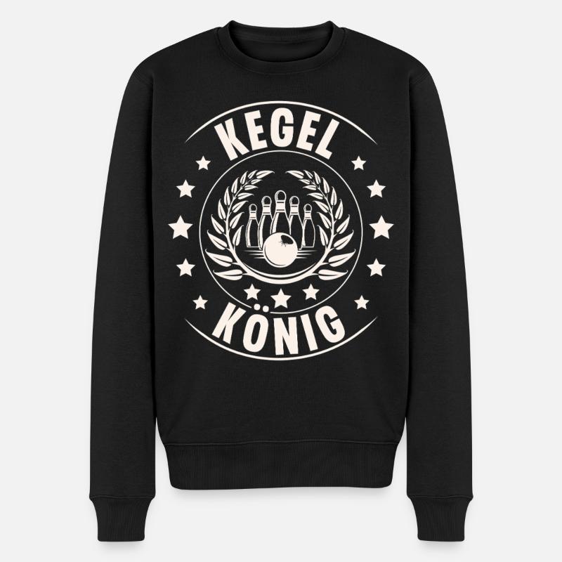 Kegeln - Männer Premium Bio Pullover - Schwarz