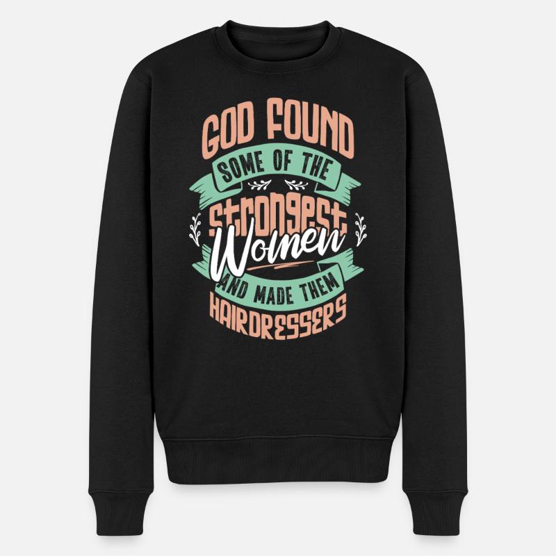 Frisörin Motivation Geschenk - Männer Premium Bio Pullover - Schwarz