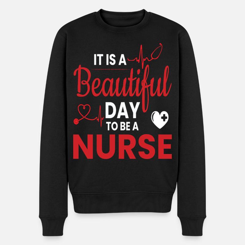 Krankenschwester - Männer Premium Bio Pullover - Schwarz
