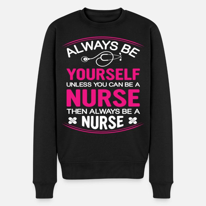 Krankenschwester - Männer Premium Bio Pullover - Schwarz