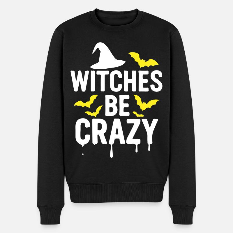 Witches be crazy - Männer Premium Bio Pullover - Schwarz