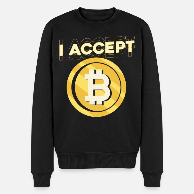 J’accepte le Bitcoin - Pull Premium bio Homme - noir