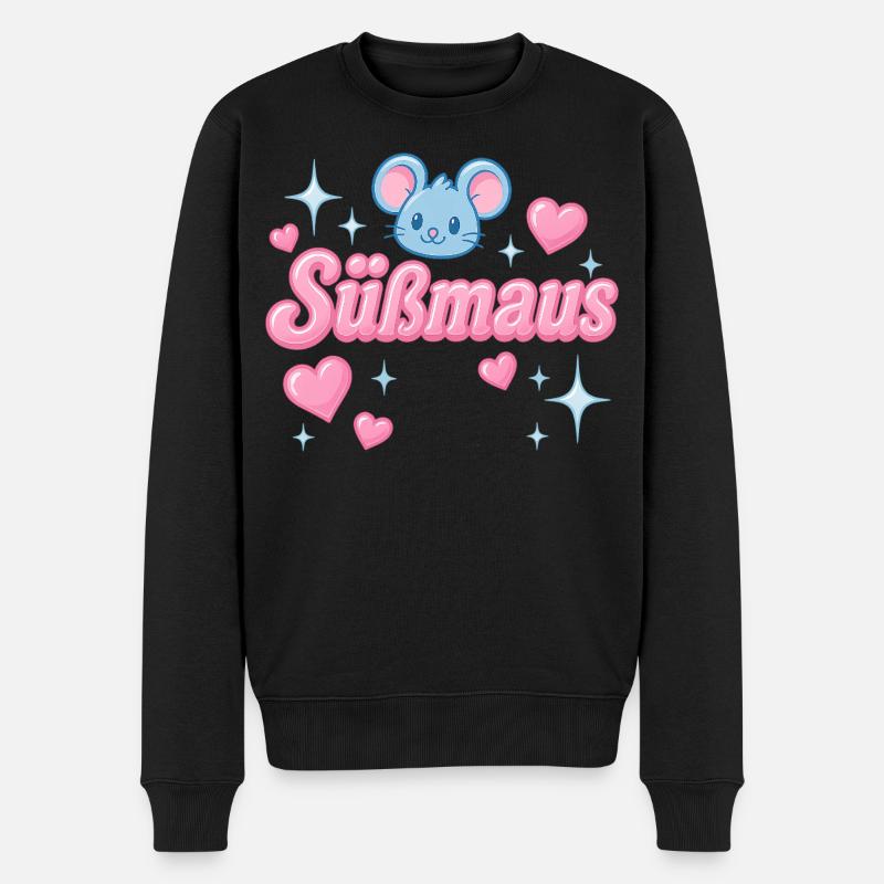 Süßmaus - y2K statement design - Männer Premium Bio Pullover - Schwarz