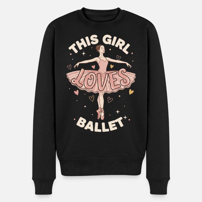 Mädchen Liebt Ballett. Junge Ballerina-tänzerin - Männer Premium Bio Pullover - Schwarz