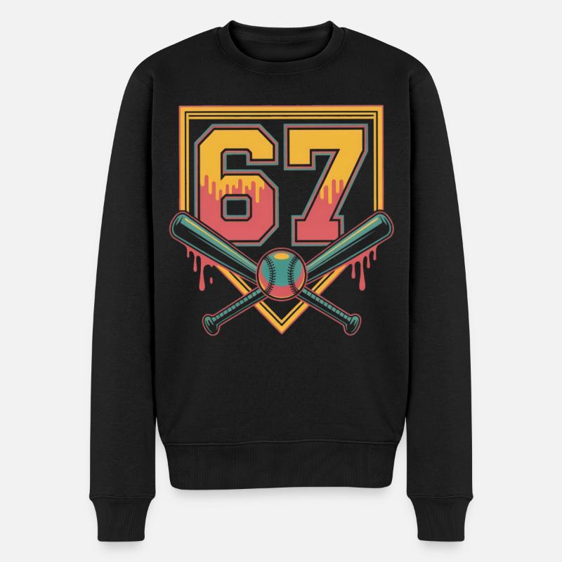 Neon 62 mit Schlägerkreuz - Männer Premium Bio Pullover - Schwarz