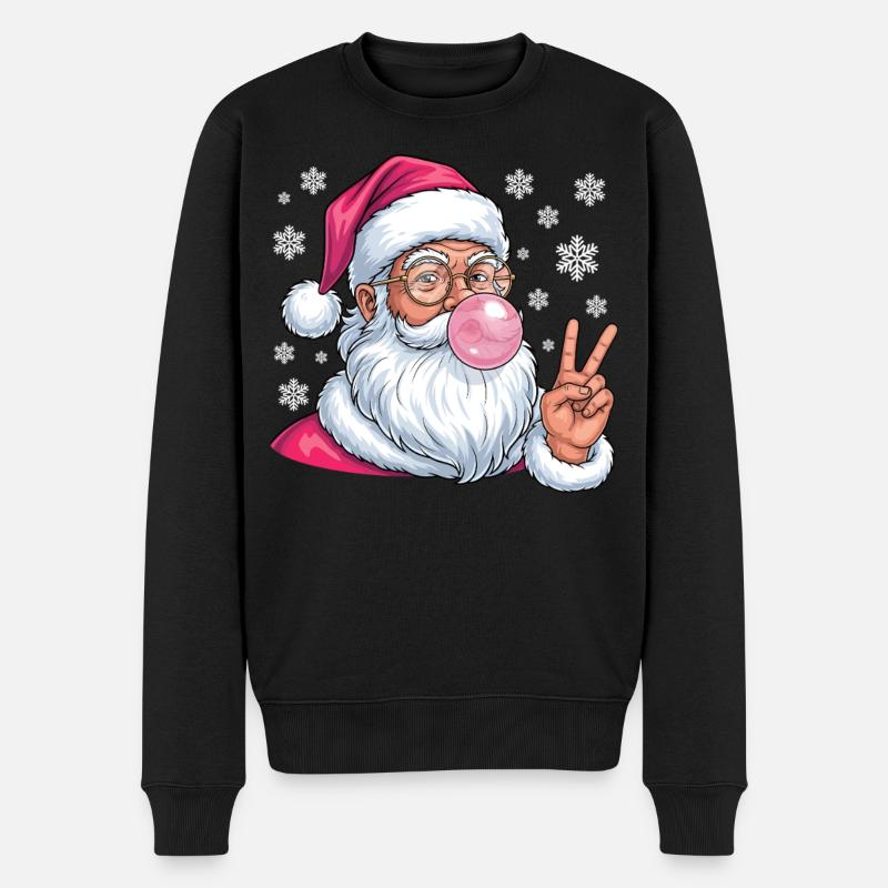 Weihnachtsmann Bubble Gum - Männer Premium Bio Pullover - Schwarz