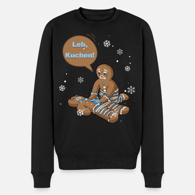 Leb, Kuchen! Winter Gingerbread Duo - Männer Premium Bio Pullover - Schwarz