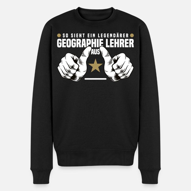 Geographielehrer - Männer Premium Bio Pullover - Schwarz