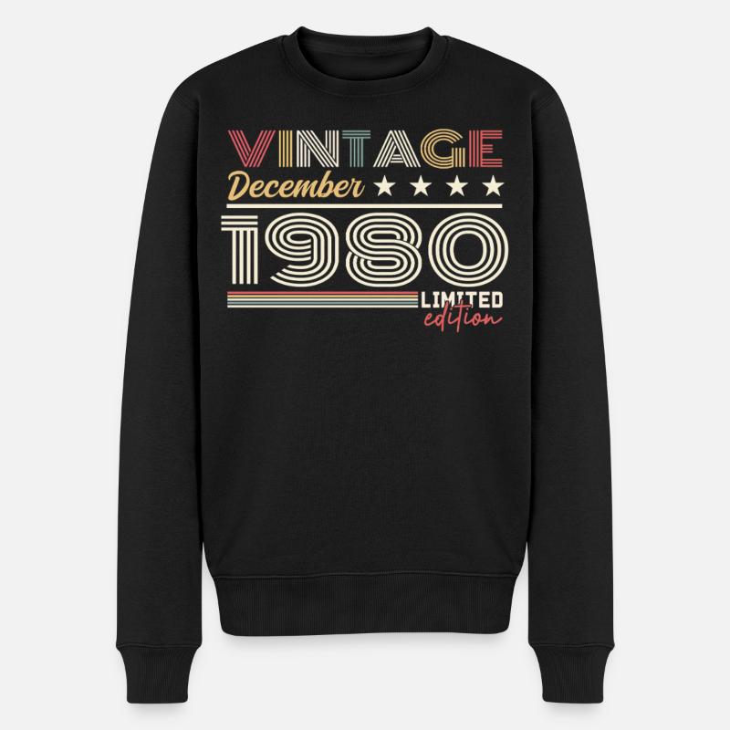 Cadeau Décembre 1980 - Pull Premium bio Homme - noir