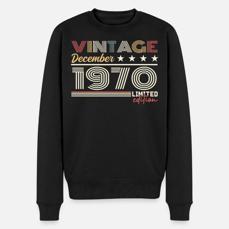 Cadeau Décembre 1970 - Pull Premium bio Homme - noir