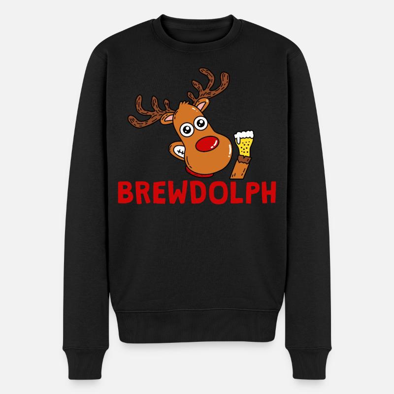 BrewDolph Reindeer Beer Hero - Pull Premium bio Homme - noir
