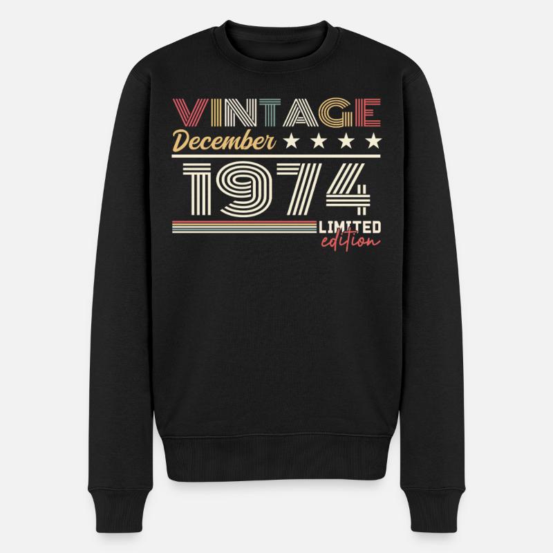 Cadeau Décembre 1974 - Pull Premium bio Homme - noir