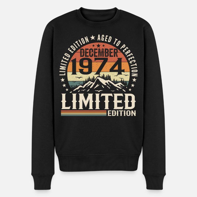 Dezember 1974 - Männer Premium Bio Pullover - Schwarz