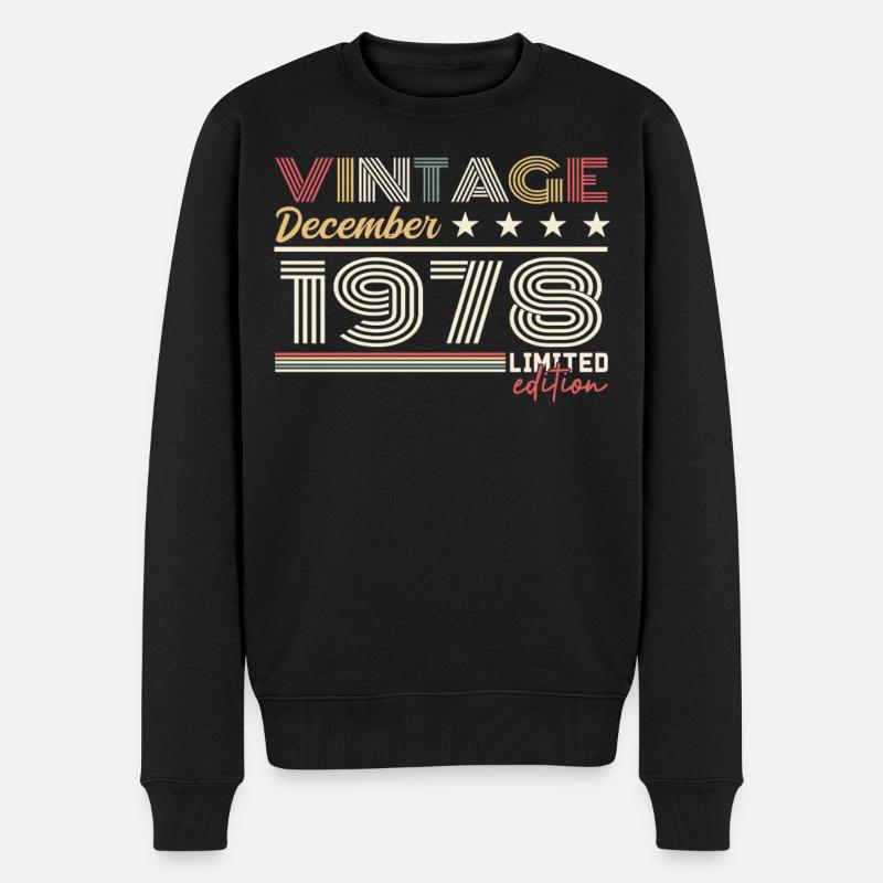 Geschenk Dezember 1978 - Männer Premium Bio Pullover - Schwarz