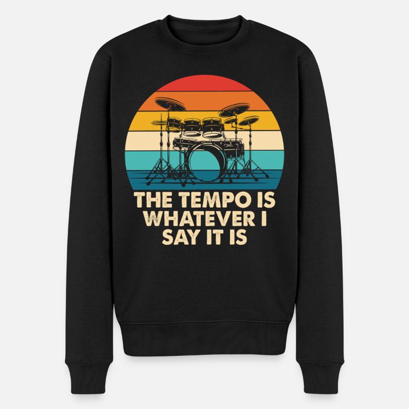 Tambour rétro Tempo Arc-en-ciel - Pull Premium bio Homme - noir