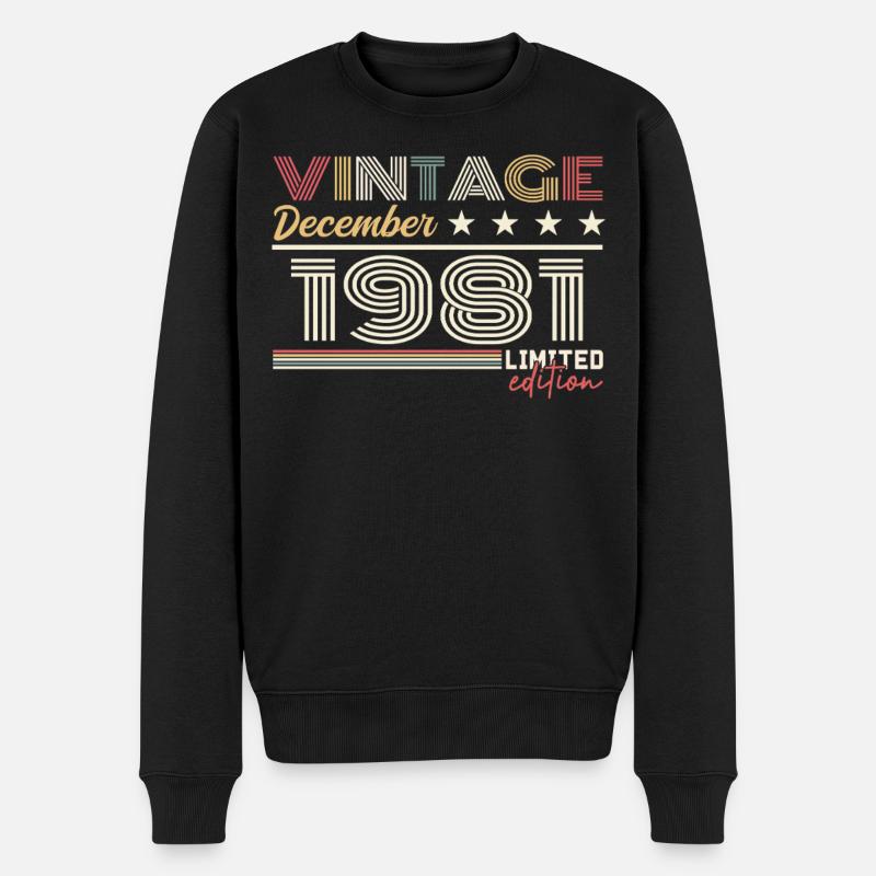 Cadeau Décembre 1981 - Pull Premium bio Homme - noir