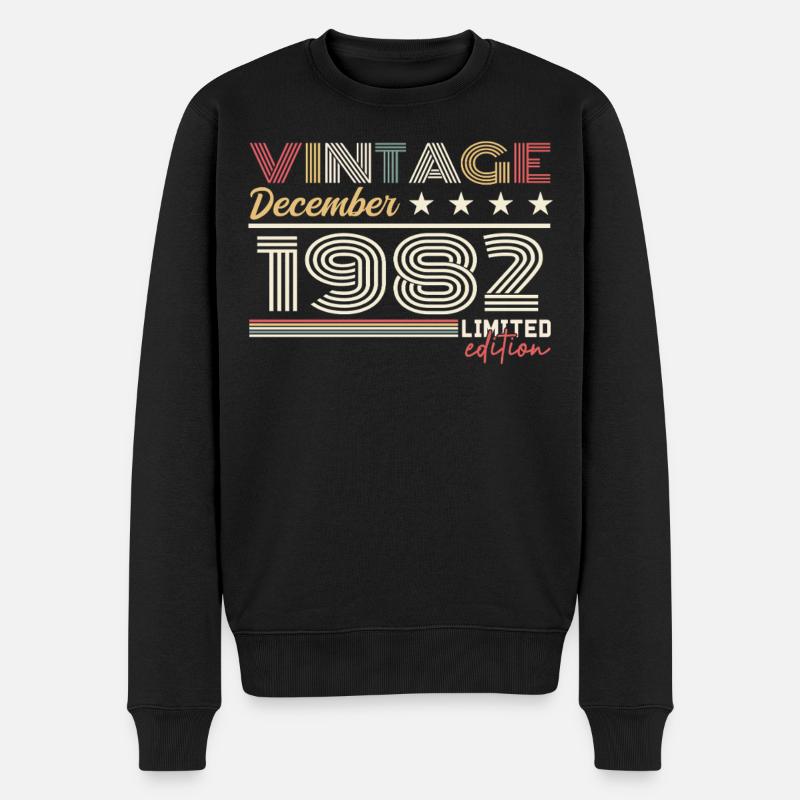 Geschenk Dezember 1982 - Männer Premium Bio Pullover - Schwarz