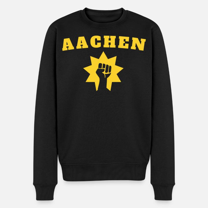 Aachen - Männer Premium Bio Pullover - Schwarz