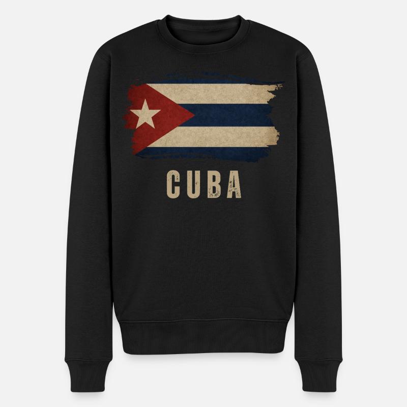 Grunge-Flagge von Kuba, stolzer Kubaner - Männer Premium Bio Pullover - Schwarz