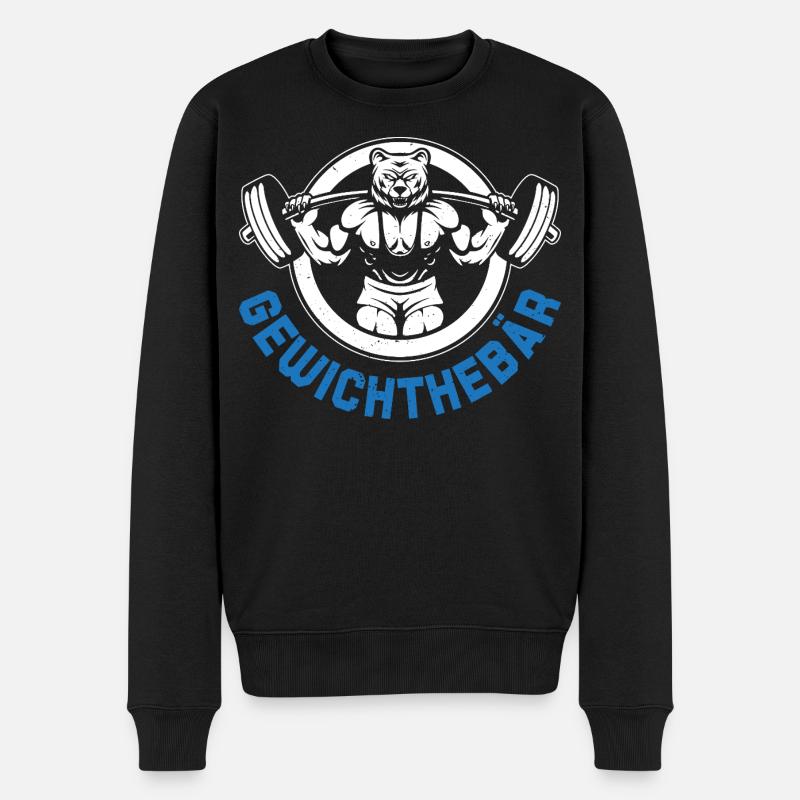 Fitnessstudio GEWICHTHEBÄR Lustiges - Männer Premium Bio Pullover - Schwarz