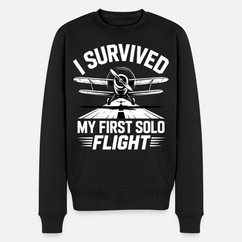 First Flight Airplane Flight - Men's Premium Organic Jumper - black