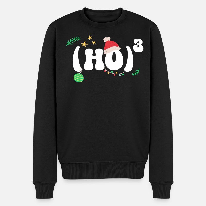 (HO)3 - Hohoho - Weihnachten Mathe - Männer Premium Bio Pullover - Schwarz