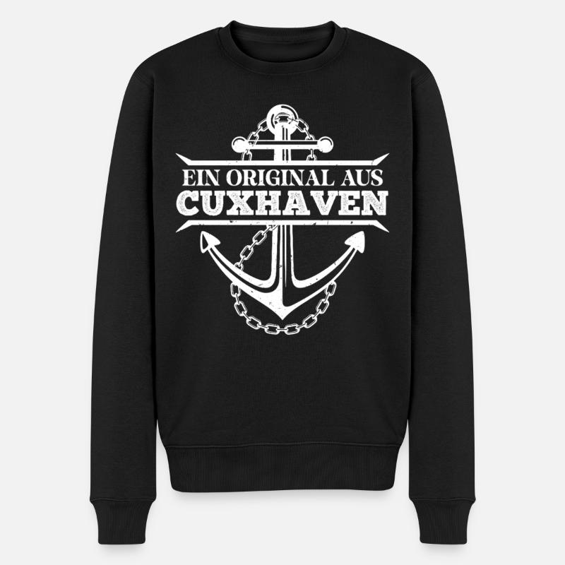 Cuxhavener EIN ORIGINAL AUS CUXHAVEN Lustig - Männer Premium Bio Pullover - Schwarz