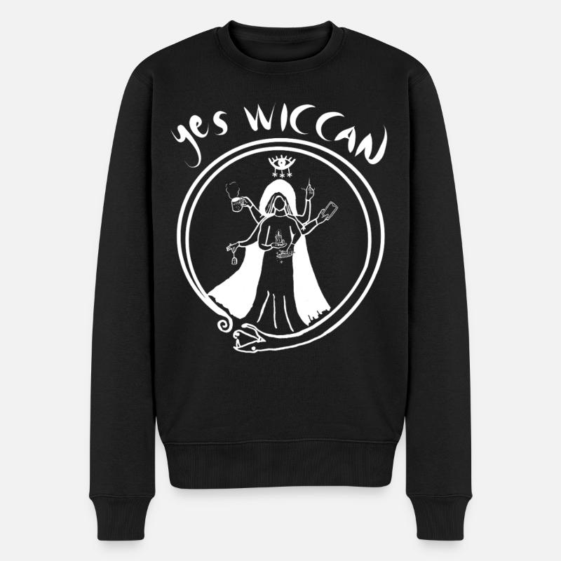 Ja Wicca - Männer Premium Bio Pullover - Schwarz